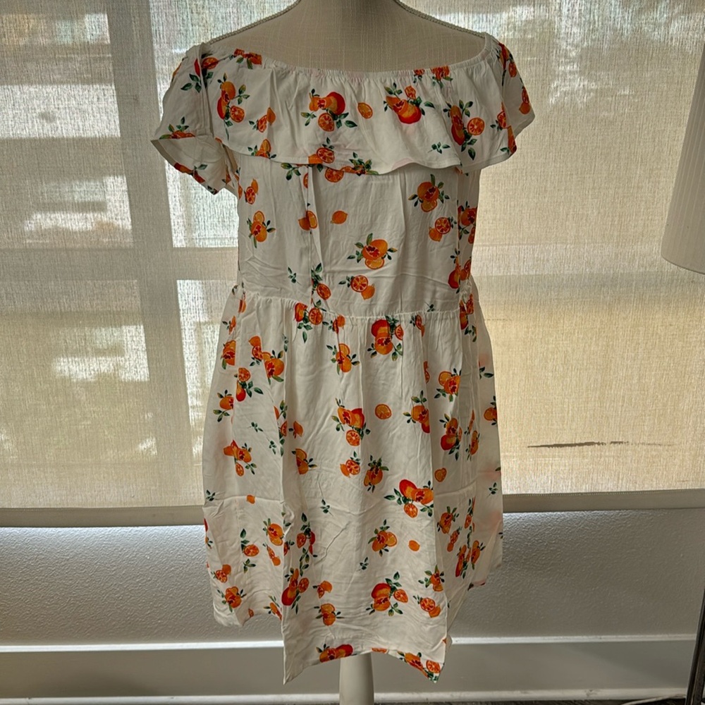 Nevena Rae NWOT Cute Off the Shoulder Orange Design Summer Dress